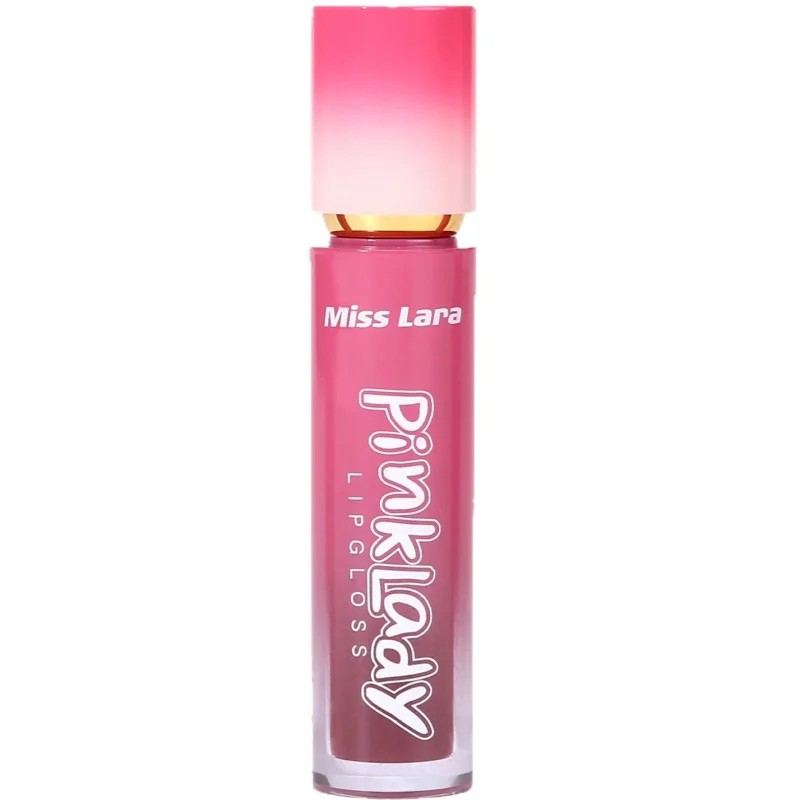 Six shades of hydrating mirror finish lip glaze displayed on a vanity, showing vibrant glossy lips free from dryness and flaking for all-day comfort.